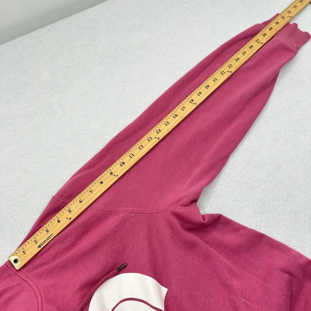 The North Face Mens XL Pink Logo Pullover Hoodie Fleece Sweatshirt READ